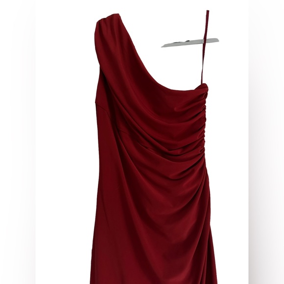 Ralph Lauren Elegant One Shoulder Slimming Dress Fall Wedding Cocktail RN41381 - Picture 4 of 13